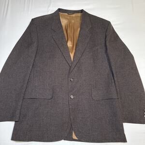 VTG Levis Sportswear 2-Button Action Suit Blazer Jacket Dark Brown Mens 44 R EUC